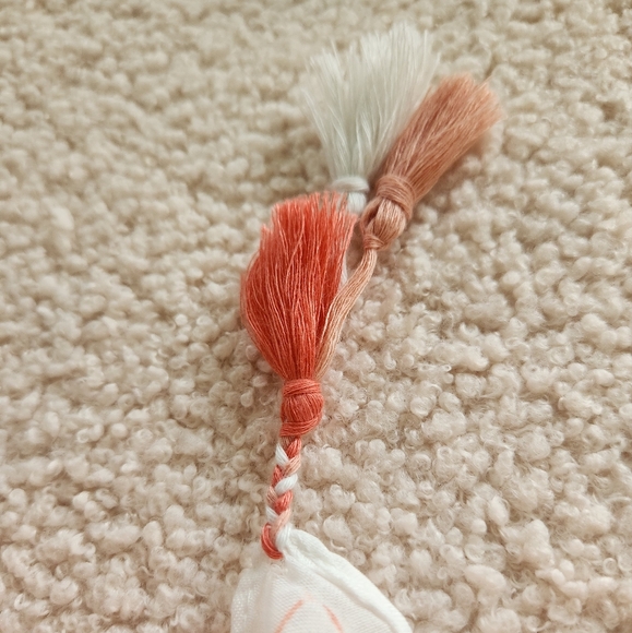 NWT Charming Charlie Orange and White Patterned Scarf - Picture 4 of 7